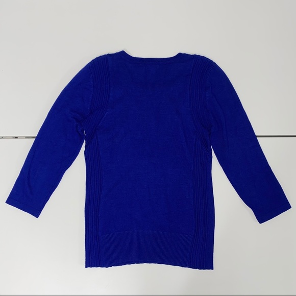SUZY SHIER CASUAL ROYAL BLUE TOP - Picture 3 of 3